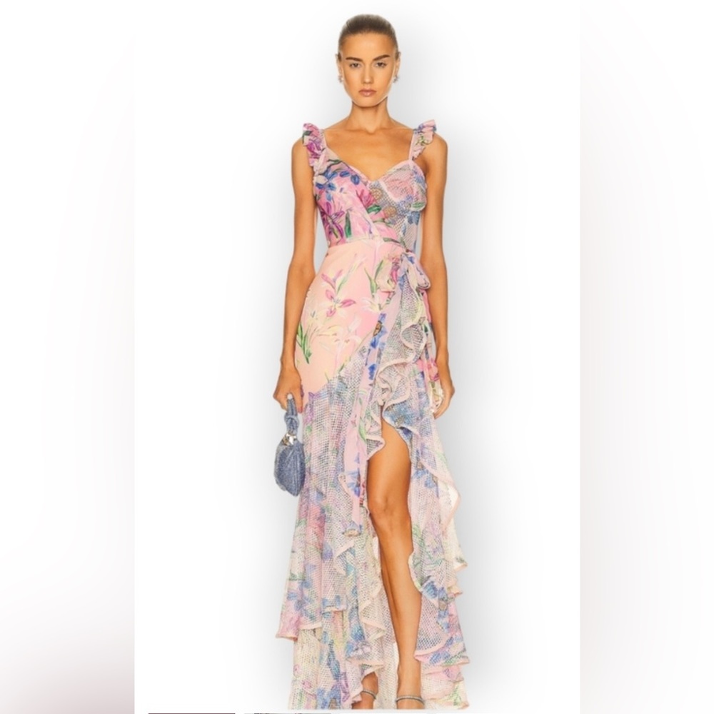 PatBo Iris Lace Bustier Maxi Dress